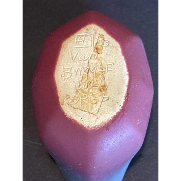 Van Briggle Art Pottery Mulberry Ombré Open Tulip boat vase - vintage - Picture 3 of 11